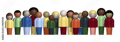 Row of culturally diverse people.