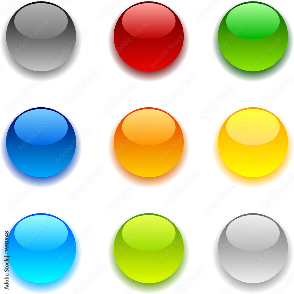 Glossy buttons. Glossy buttons.
