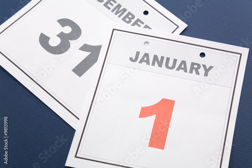 New Year, calendar date January 1 for background