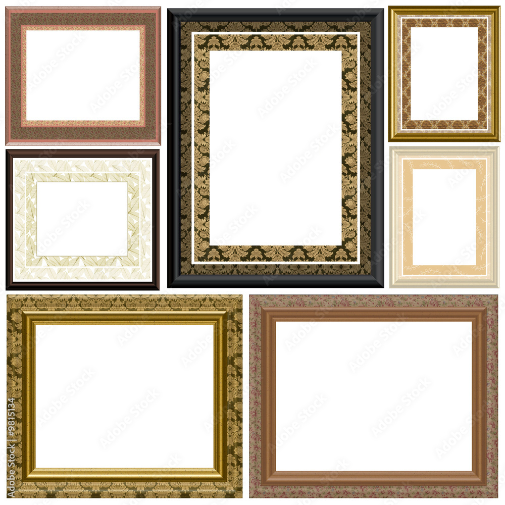 Gilted Fabics Frame Collection - with isolated clipping path Gilted Fabics Frame Collection - with isolated clipping path