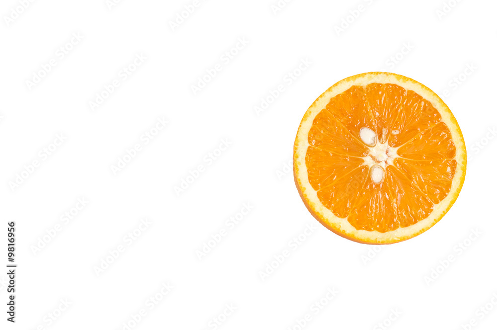 Lobule of orange isolated on a white background. Lobule of orange isolated on a white background.