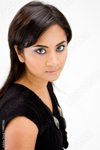 Face of a beautiful Hindi woman, isolated