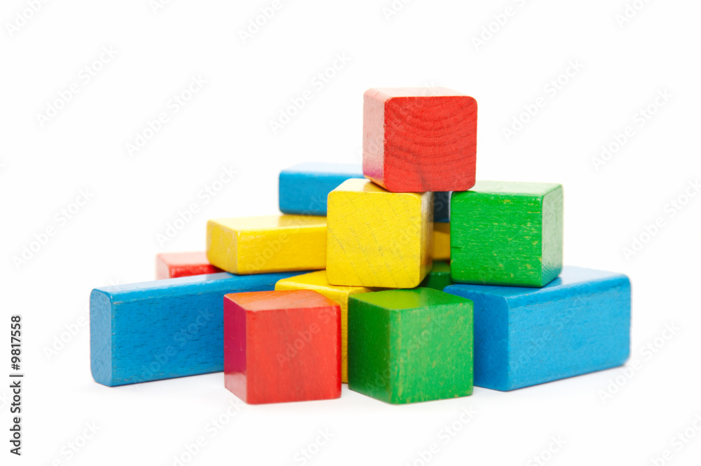 heap of color wooden bricks heap of color wooden bricks