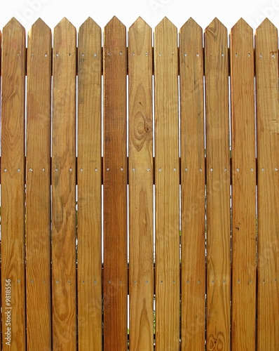 Wooden Fence  -- with slats that show the natural wood pattern