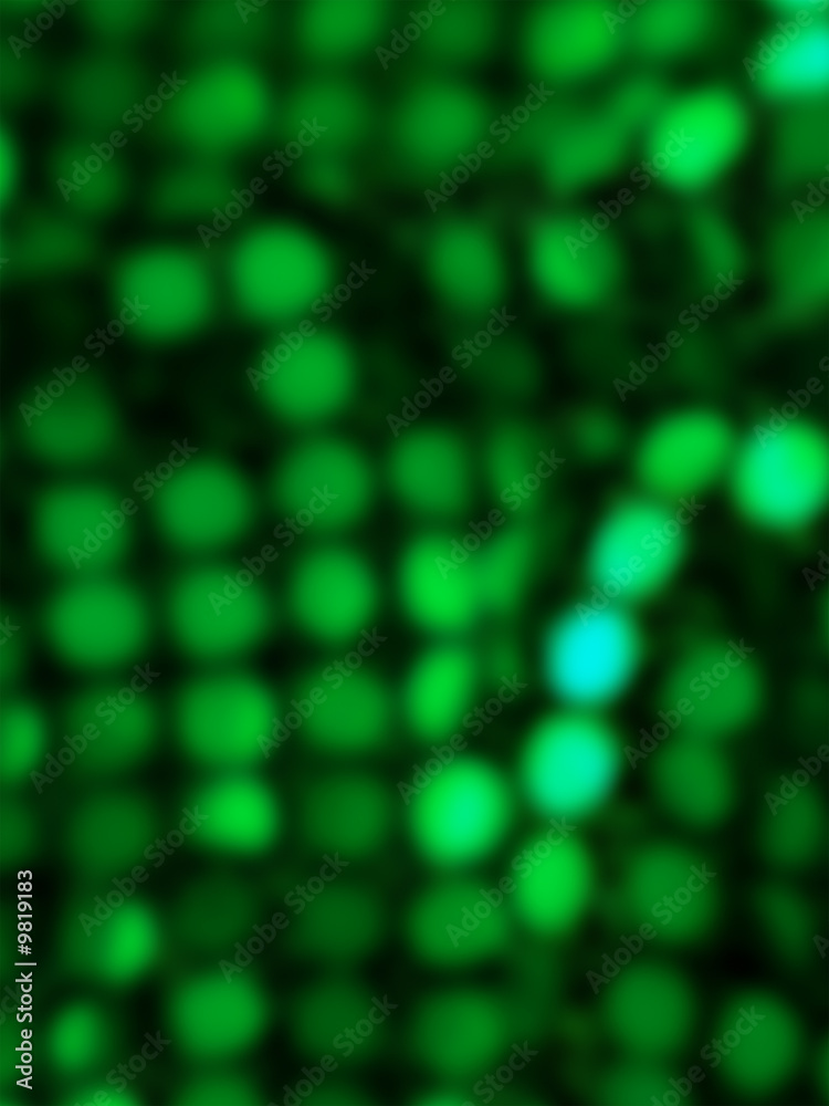 Abstract green glowing lights on dark background Abstract green glowing lights on dark background