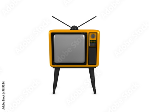 3d image, Conceptual Old-style Tv, front view