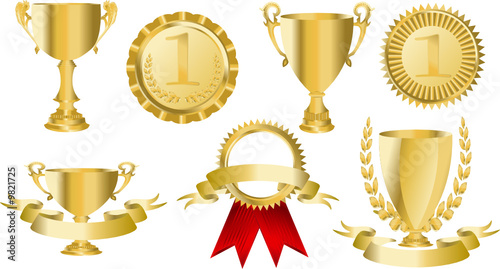 Trophy or medal on isalated white