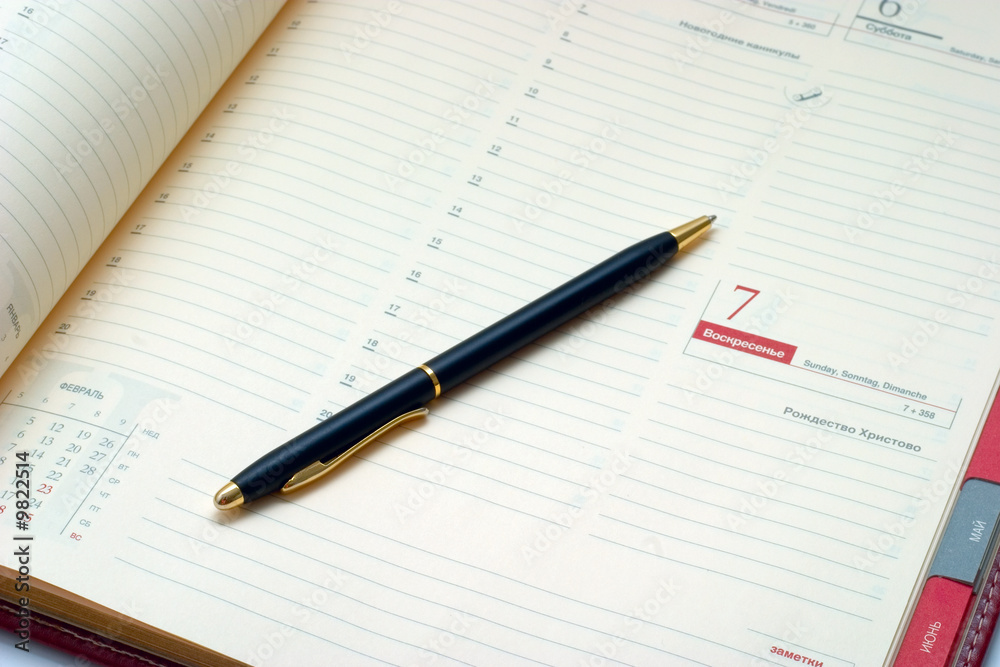 Business stuff - pen and agenda. Business concept... Business stuff - pen and agenda. Business concept...
