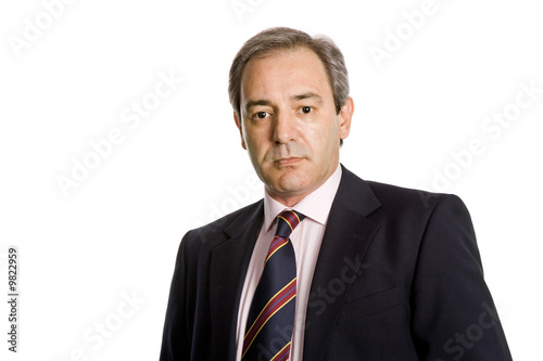 mature business man portrait in white background