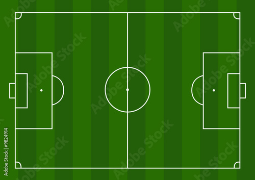 Illustration of a football pitch with green stripes