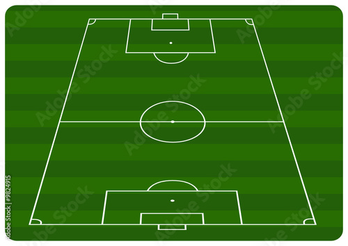 Illustration of a football pitch with green stripes