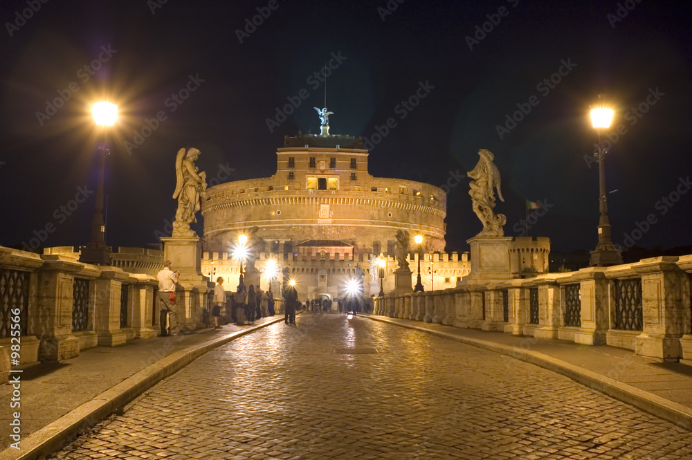 Italy Older Bridge and Castle Sant Angelo in Rome