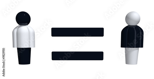 Two opposites with an equal sign in between them.