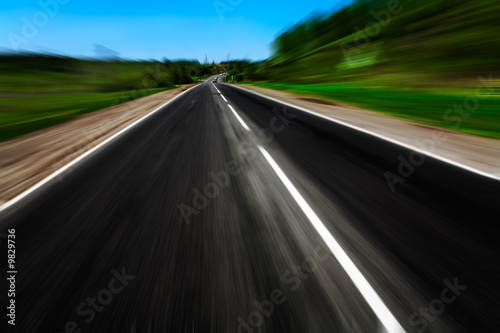 motion blurred road