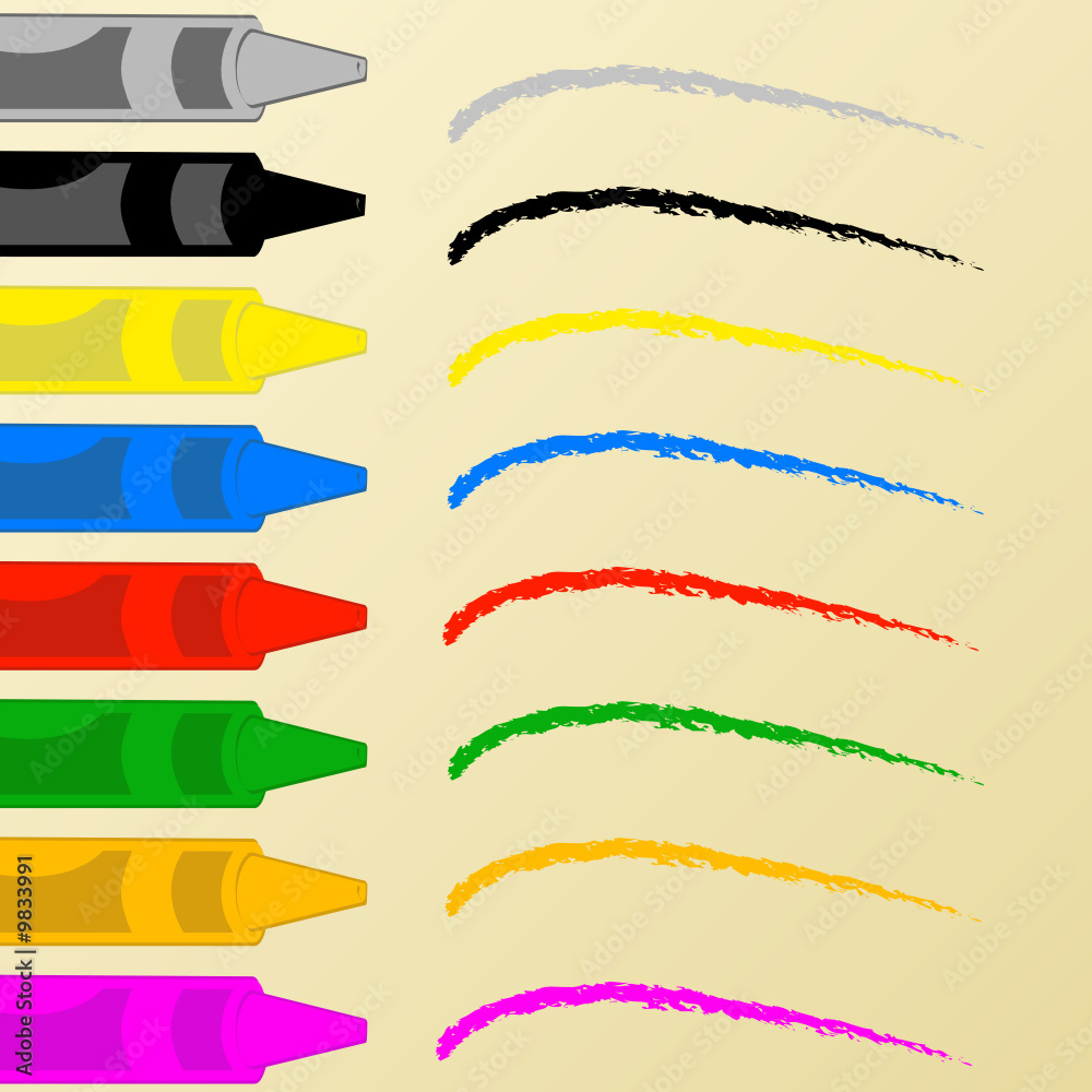 Obraz premium Crayons aligned vertically