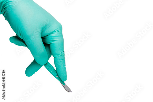 Fototapeta A medical scalpel after a surgical procedure.
