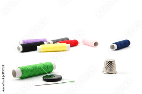 sewing kit isolated on a white background