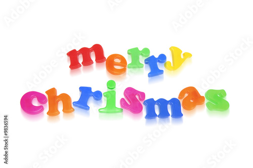 Merry Christmas Greetings Formed by Alphabets