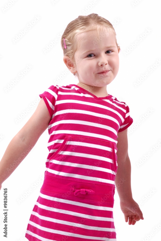 Studio portrait of little child with mischievous look - isolated Studio portrait of little child with mischievous look - isolated