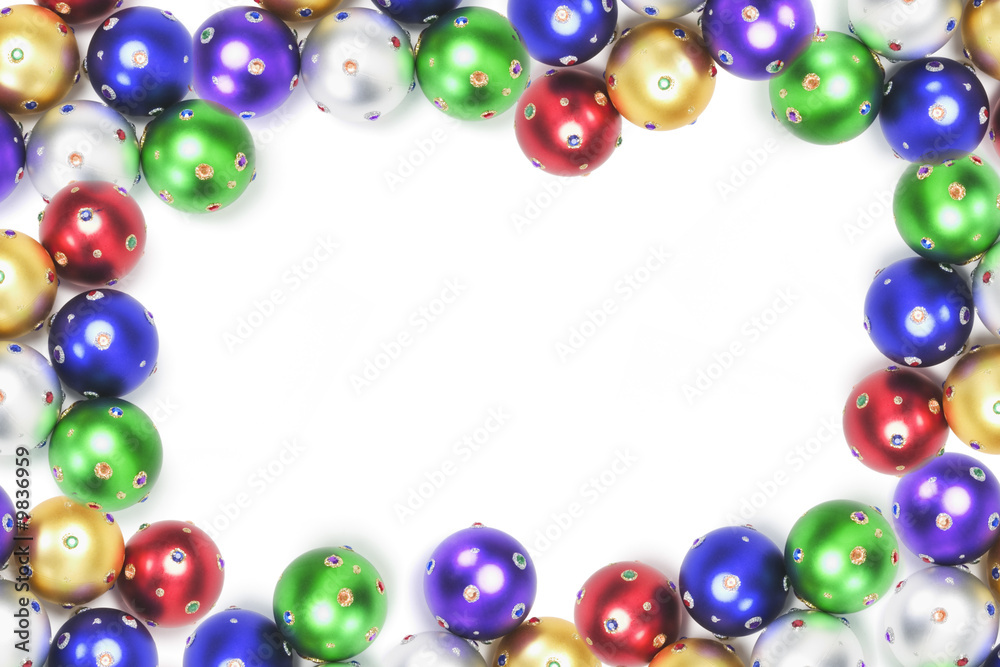 Colourful Christmas Baubles with Copy Space Colourful Christmas Baubles with Copy Space