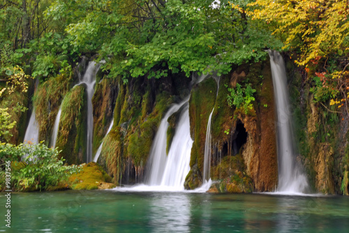 Fototapeta Naklejka Na Ścianę i Meble -  View of waterfalls at Plitvice national park- Croatia