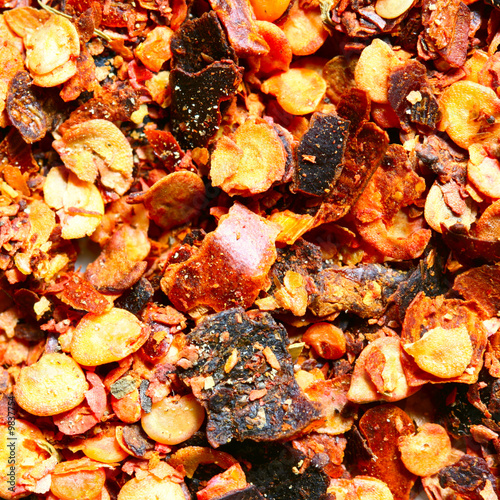Crushed very hot red pepper close-up