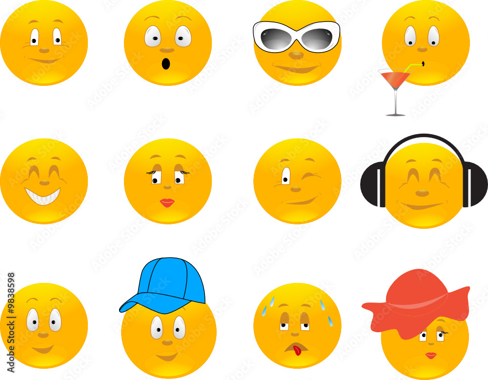 Collection of smiles. Vector illustration Collection of smiles. Vector illustration