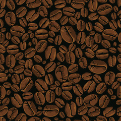 Handdoek met foto Koffie patronen Eenvoudig koffiebonen vector patroon  © andrewshka