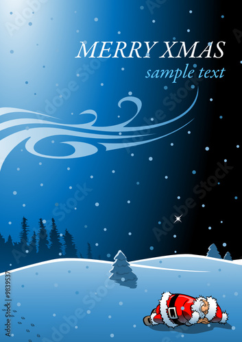 Weihnachten verschlafen-Karte