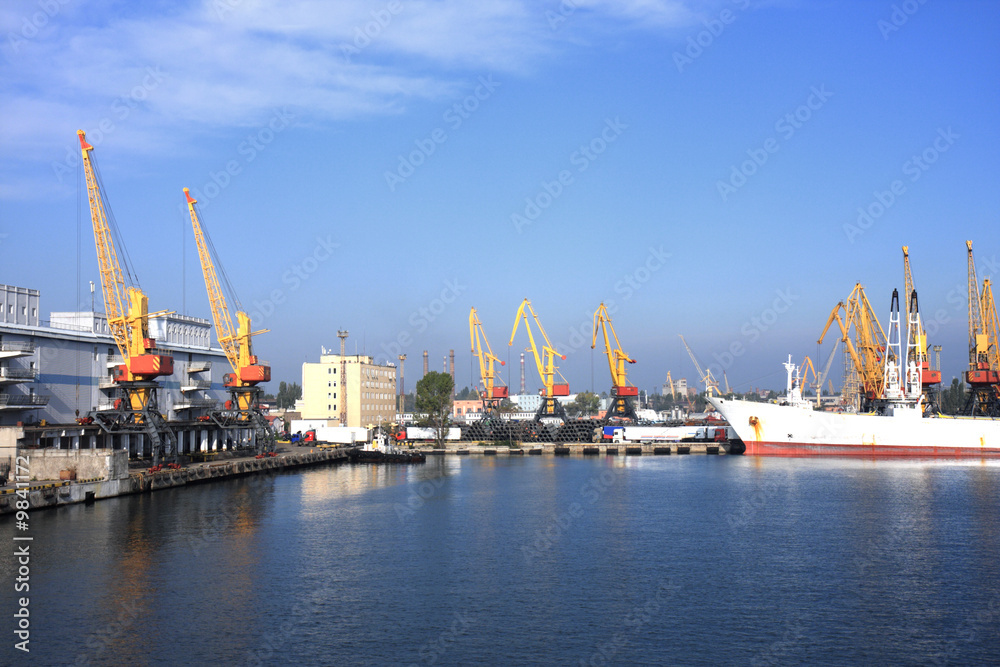 Black sea ship port in Odessa, Ukraine