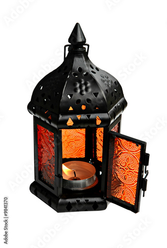 Decorative small lamp with a candle