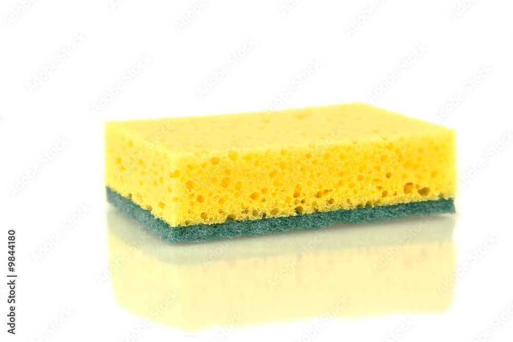 Different cleaning tools on a white background