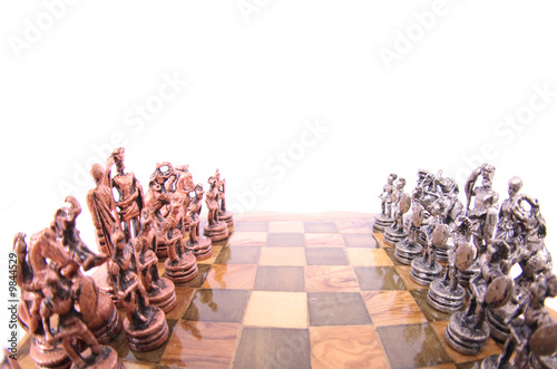 chess set on the white background