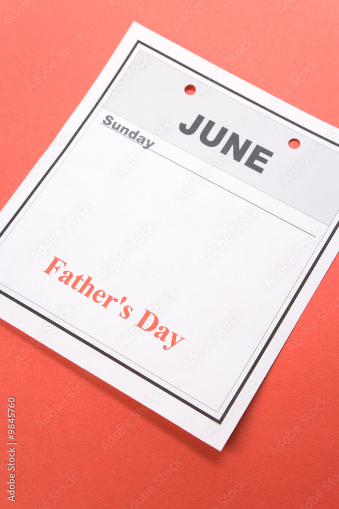 Father's Day, calendar date in June for background Father's Day, calendar date in June for background