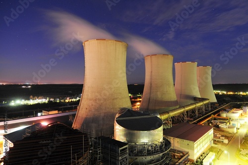 Cooling towers of a power plant