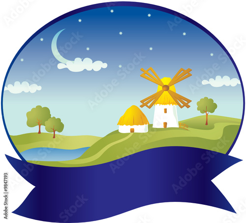 Countryside with windmill