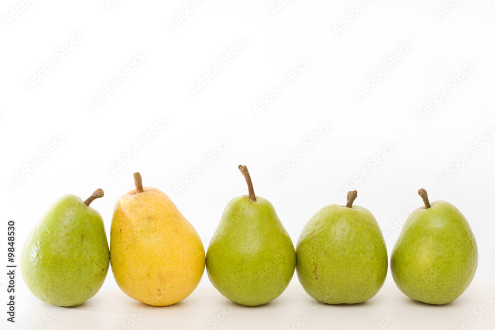 yellow and green pears in a row yellow and green pears in a row