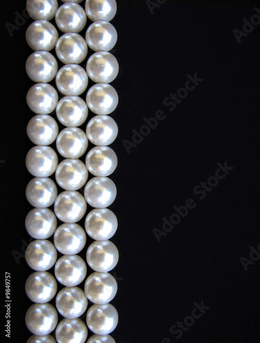 White Pearls on black background