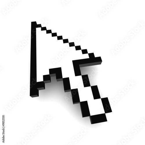 Computer arrow cursor 3d rendered illustration