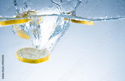 Abstract colored fruit water background