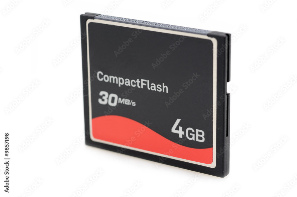 4GB compact flash memory card in isolated white background 4GB compact flash memory card in isolated white background