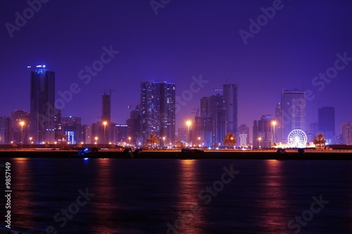 sharjah at night  united arab emirates