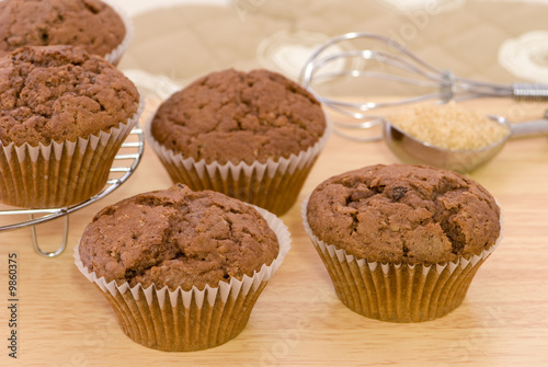 Home baked chocolate chip muffins