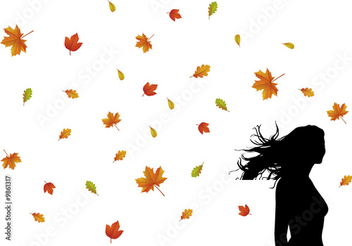 femme cheveux au vent