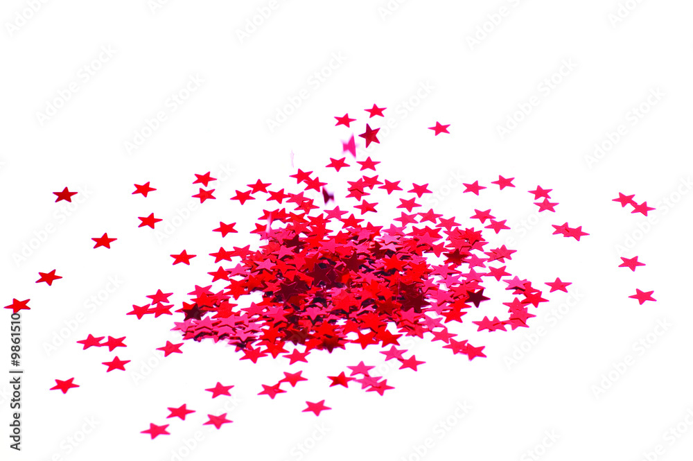 red stars following on the white