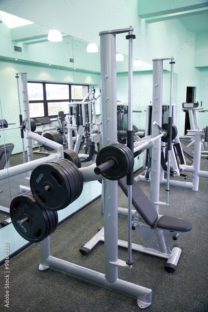 Obraz premium Room with gym equipment in the sport club