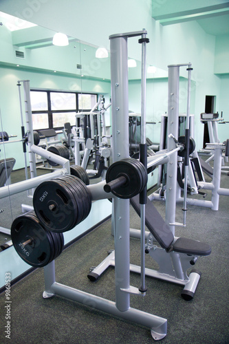 Room with gym equipment in the sport club