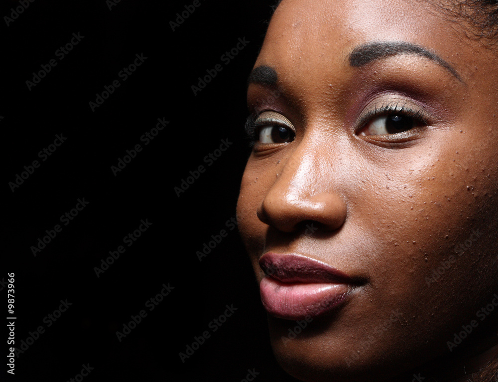 Female on a black background Female on a black background