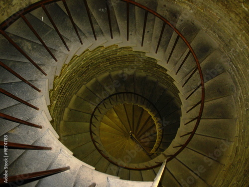 Old spiral spin stair in in ancient tower