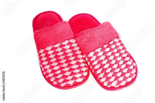 Red slippers isolated on white